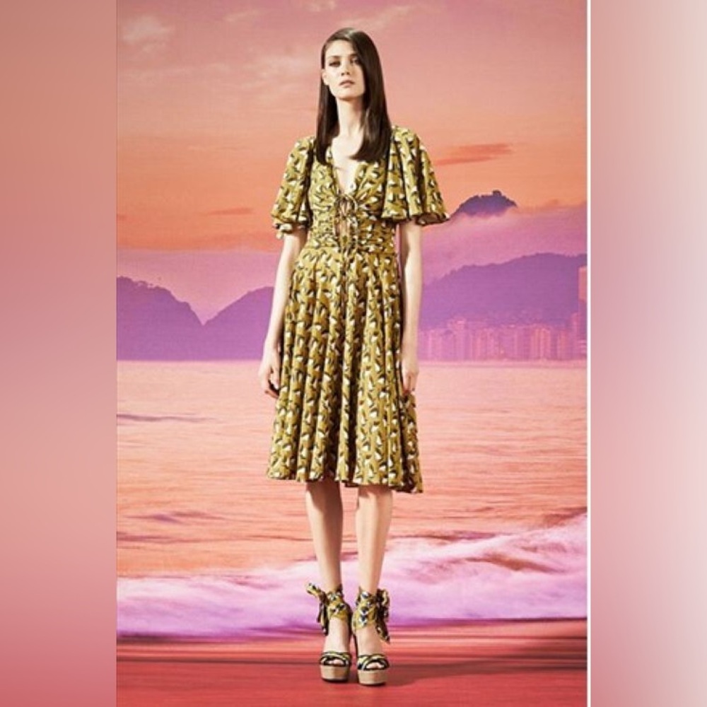 GUCCI Vintage Sailboat Print Silk signed dress size small - Picture 4 of 7